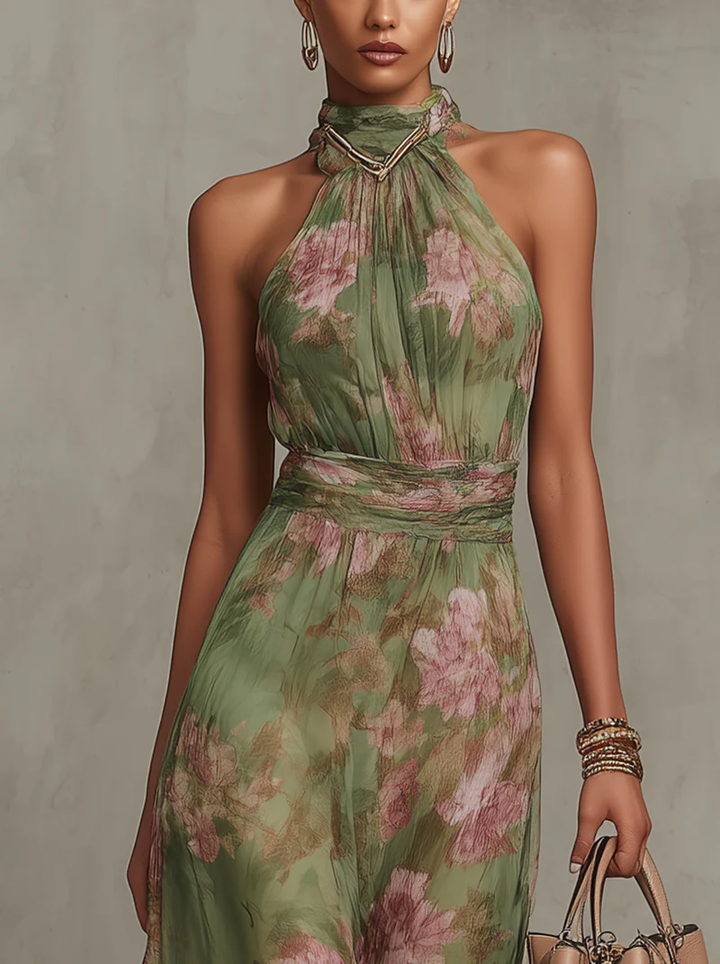 Sophie | Elegant Floral Summer Dress - Van Moreau Utrecht