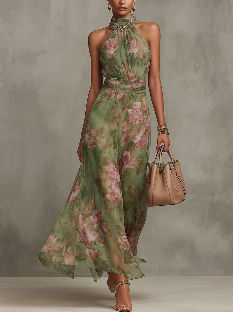 Sophie | Elegant Floral Summer Dress - Van Moreau Utrecht