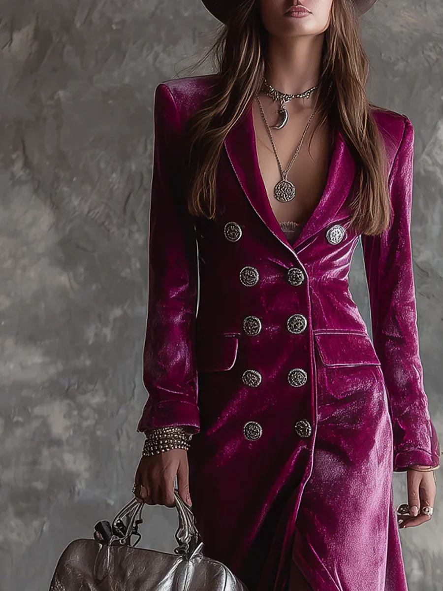 Vera | Vestido Blazer de Terciopelo Maxi - Van Moreau Utrecht