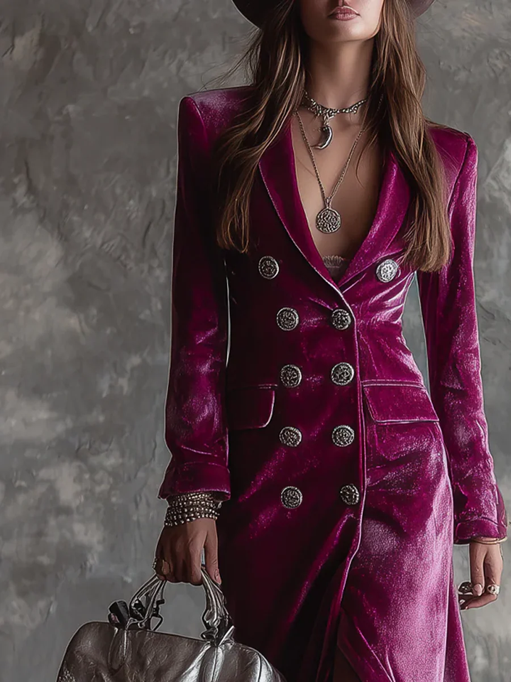 Vera | Vestido Blazer de Terciopelo Maxi - Van Moreau Utrecht