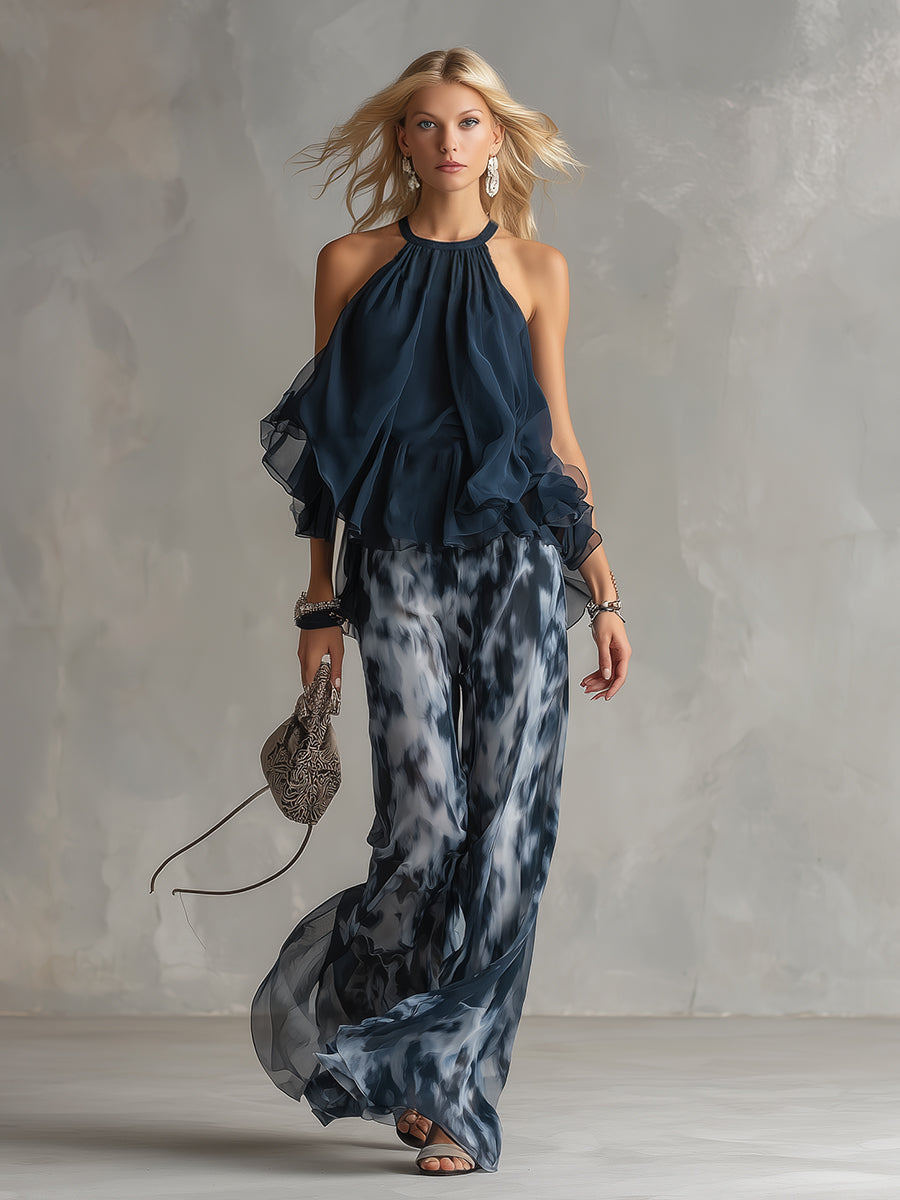 Élise | Completo elegante e leggero con top fluido e pantaloni larghi - Van Moreau Utrecht