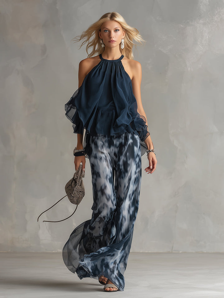 Élise | Completo elegante e leggero con top fluido e pantaloni larghi - Van Moreau Utrecht