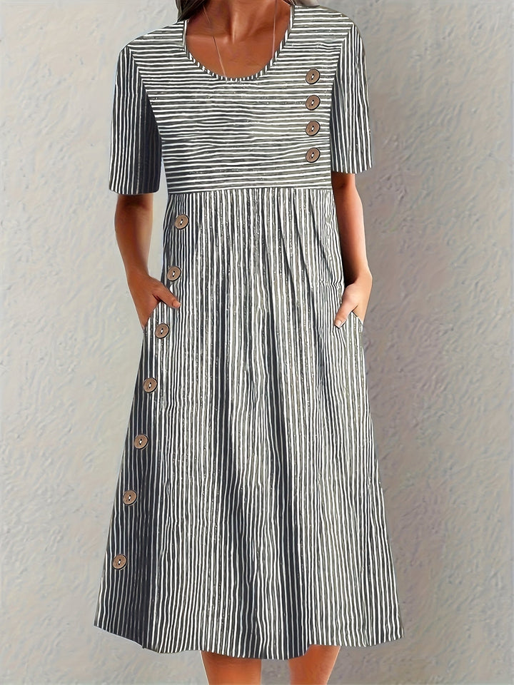 Belle | Striped Summer Dress - Van Moreau Utrecht