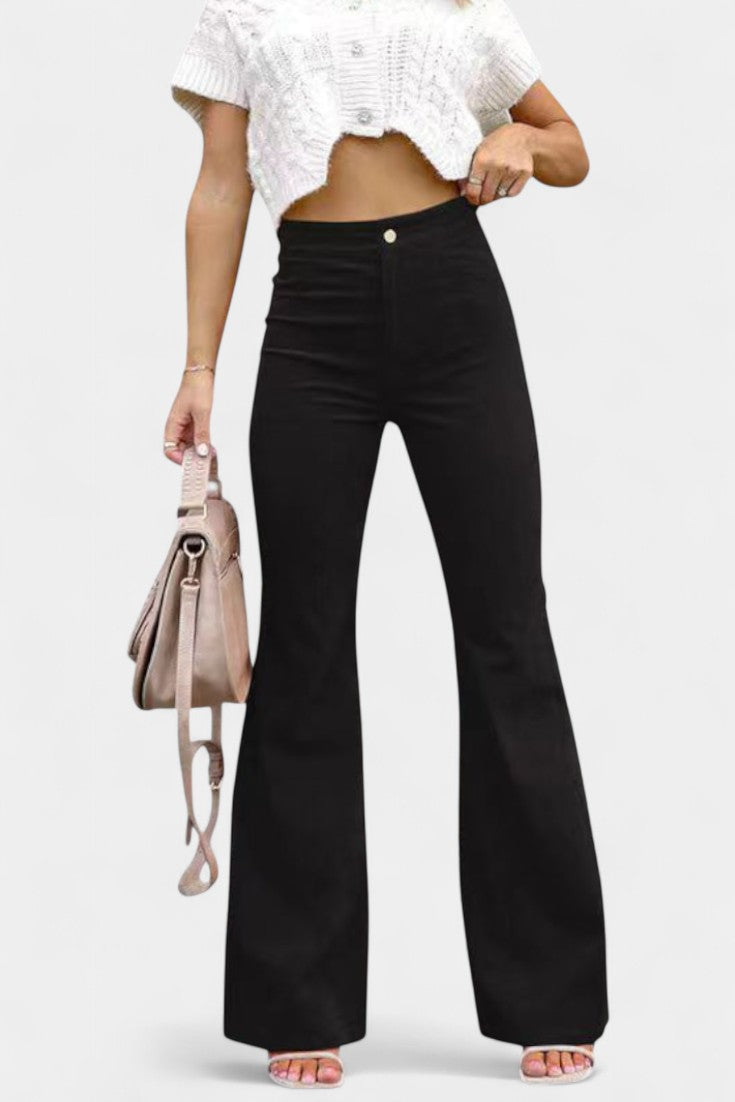 Kiara | Pantalones de Terciopelo de Pierna Ancha de Cintura Alta - Van Moreau Utrecht