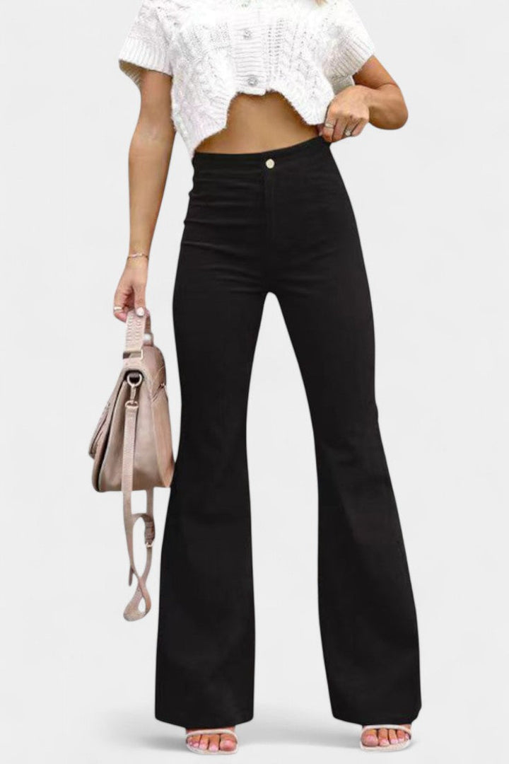 Kiara | Pantalones de Terciopelo de Pierna Ancha de Cintura Alta - Van Moreau Utrecht