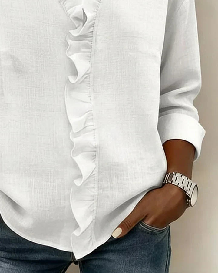 ELENA – BLUSA CON VOLANTES ELEGANTE - Van Moreau Utrecht