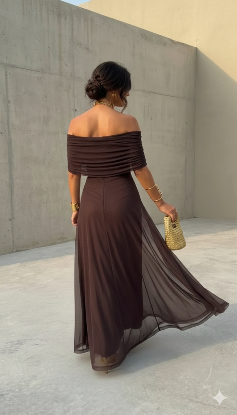 Uma - Vestido largo fluido con diseño elegante - Van Moreau Utrecht