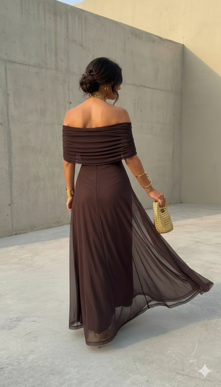 Uma - Vestido largo fluido con diseño elegante - Van Moreau Utrecht
