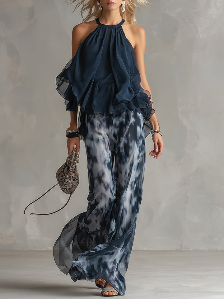 Élise | Completo elegante e leggero con top fluido e pantaloni larghi - Van Moreau Utrecht