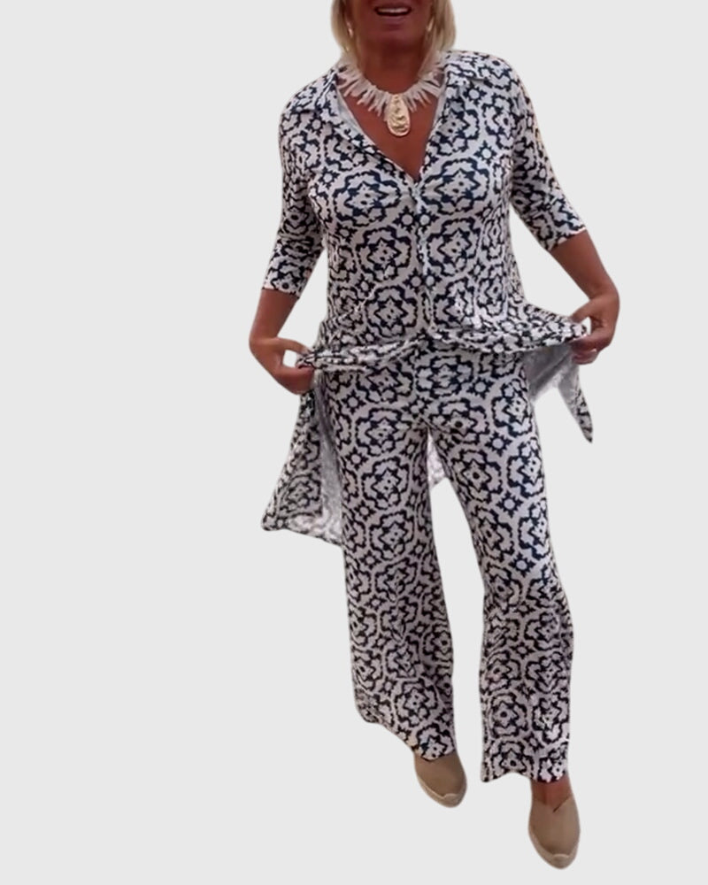 Gabriella™ | Conjunto Elegante Vintage de Dos Piezas - Van Moreau Utrecht
