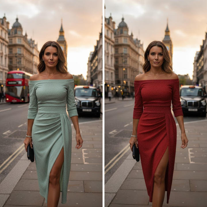 Marina | Elegante vestido maxi con cuello halter y corte fluido - Van Moreau Utrecht