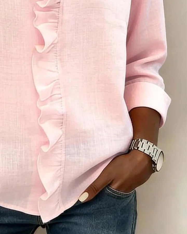 ELENA – BLUSA CON VOLANTES ELEGANTE - Van Moreau Utrecht
