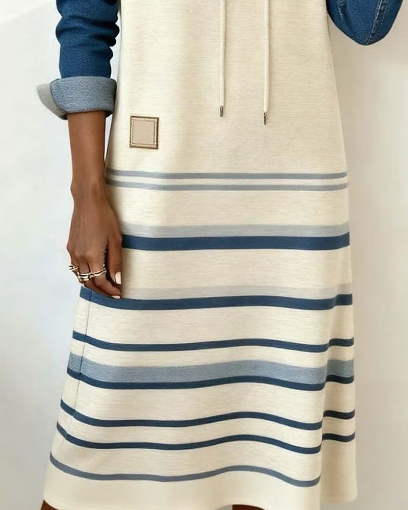 Camila | Vestido con Capucha a Rayas y Mezcla de Colores - Van Moreau Utrecht