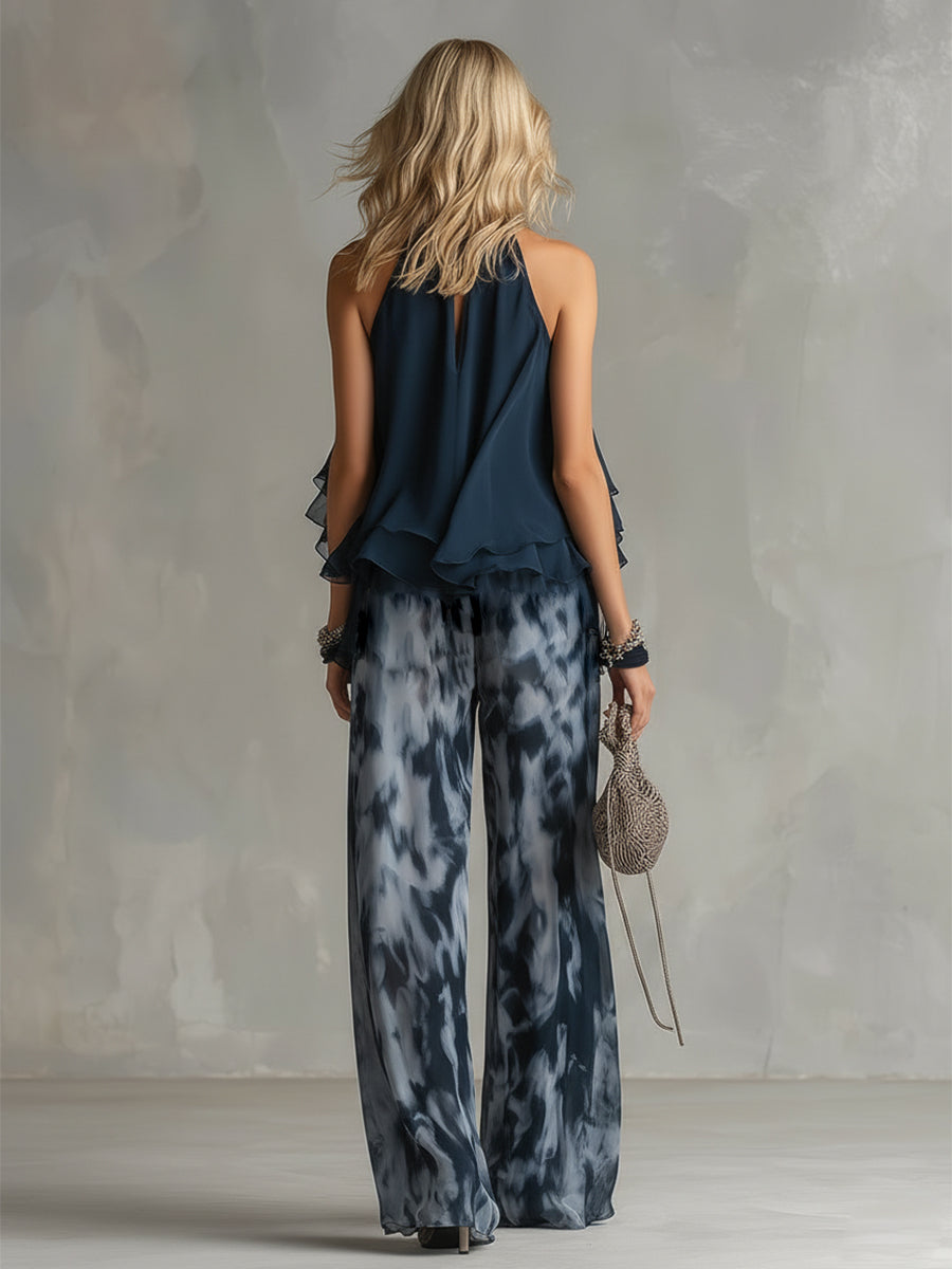 Élise | Completo elegante e leggero con top fluido e pantaloni larghi - Van Moreau Utrecht