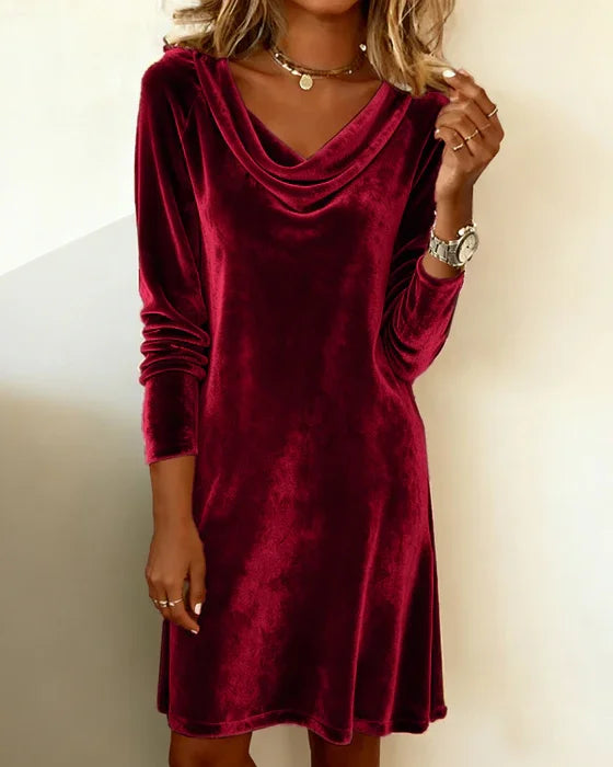 Rosa | Vestido de Terciopelo de Corte Suelto - Van Moreau Utrecht