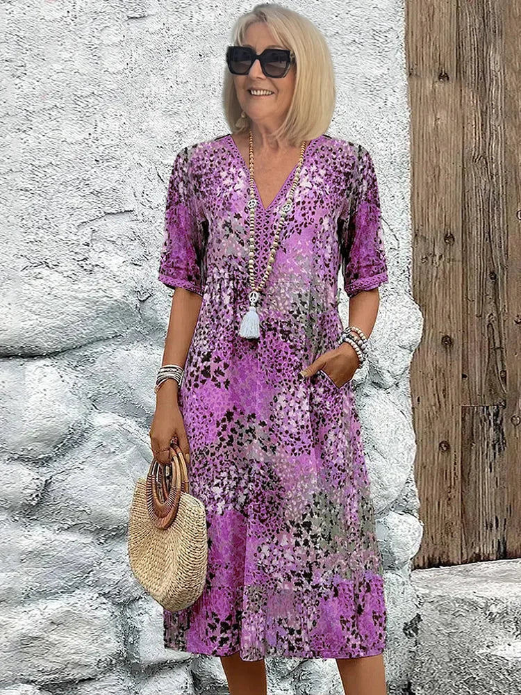 Lina | Vestido ligero con escote en V - Van Moreau Utrecht