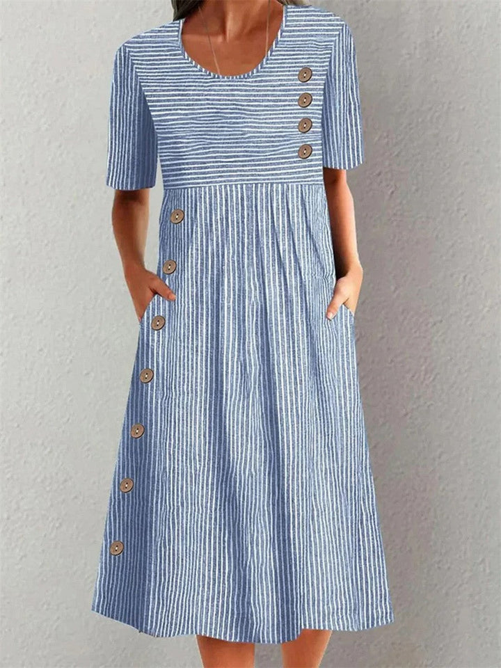 Belle | Striped Summer Dress - Van Moreau Utrecht