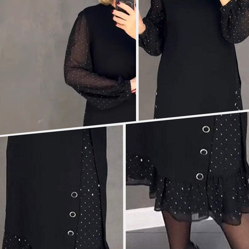 Estela | Vestido Elegante con Cristales y Escote Redondo - Van Moreau Utrecht