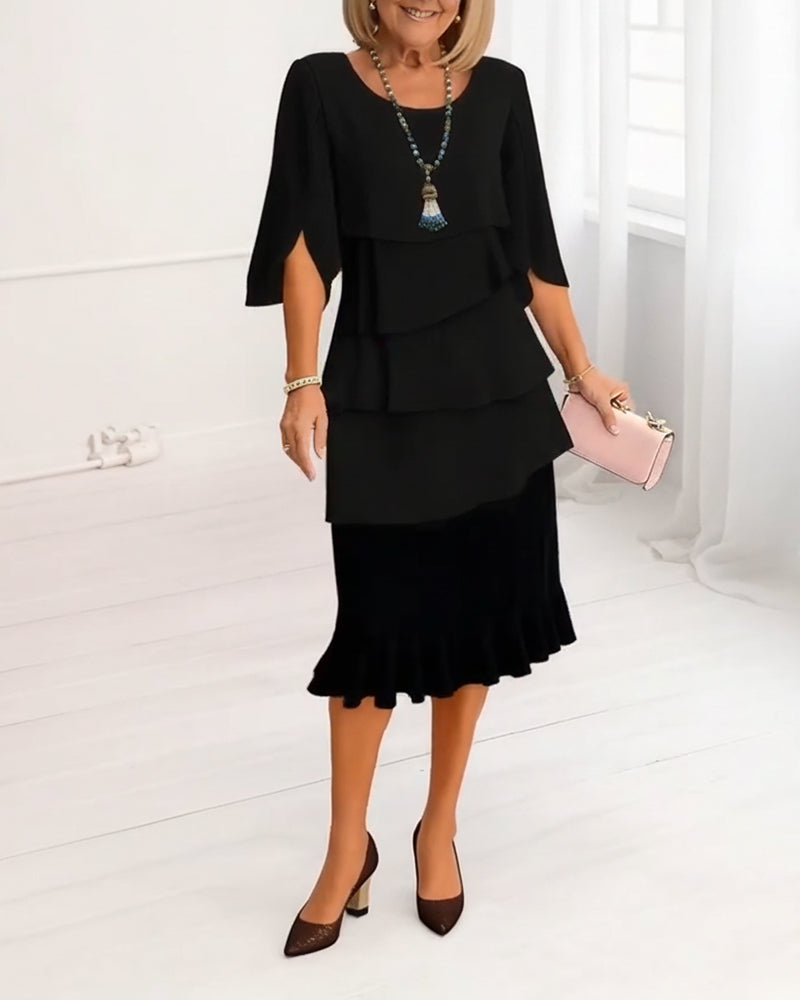 CARMEN – VESTIDO ELEGANTE CON CAPAS - Van Moreau Utrecht