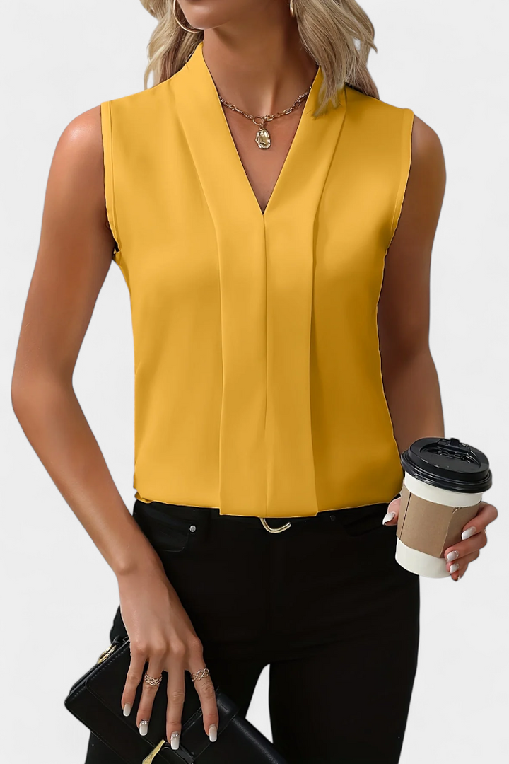 Nele Blusa Sin Mangas con Escote en V y Corte Fluido - Van Moreau Utrecht
