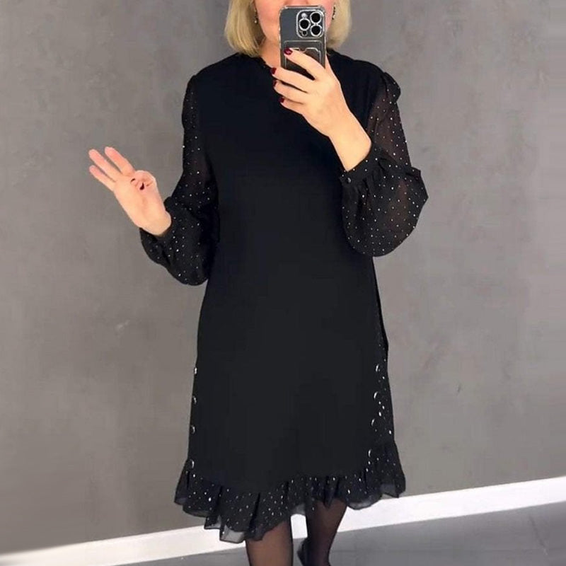 Estela | Vestido Elegante con Cristales y Escote Redondo - Van Moreau Utrecht