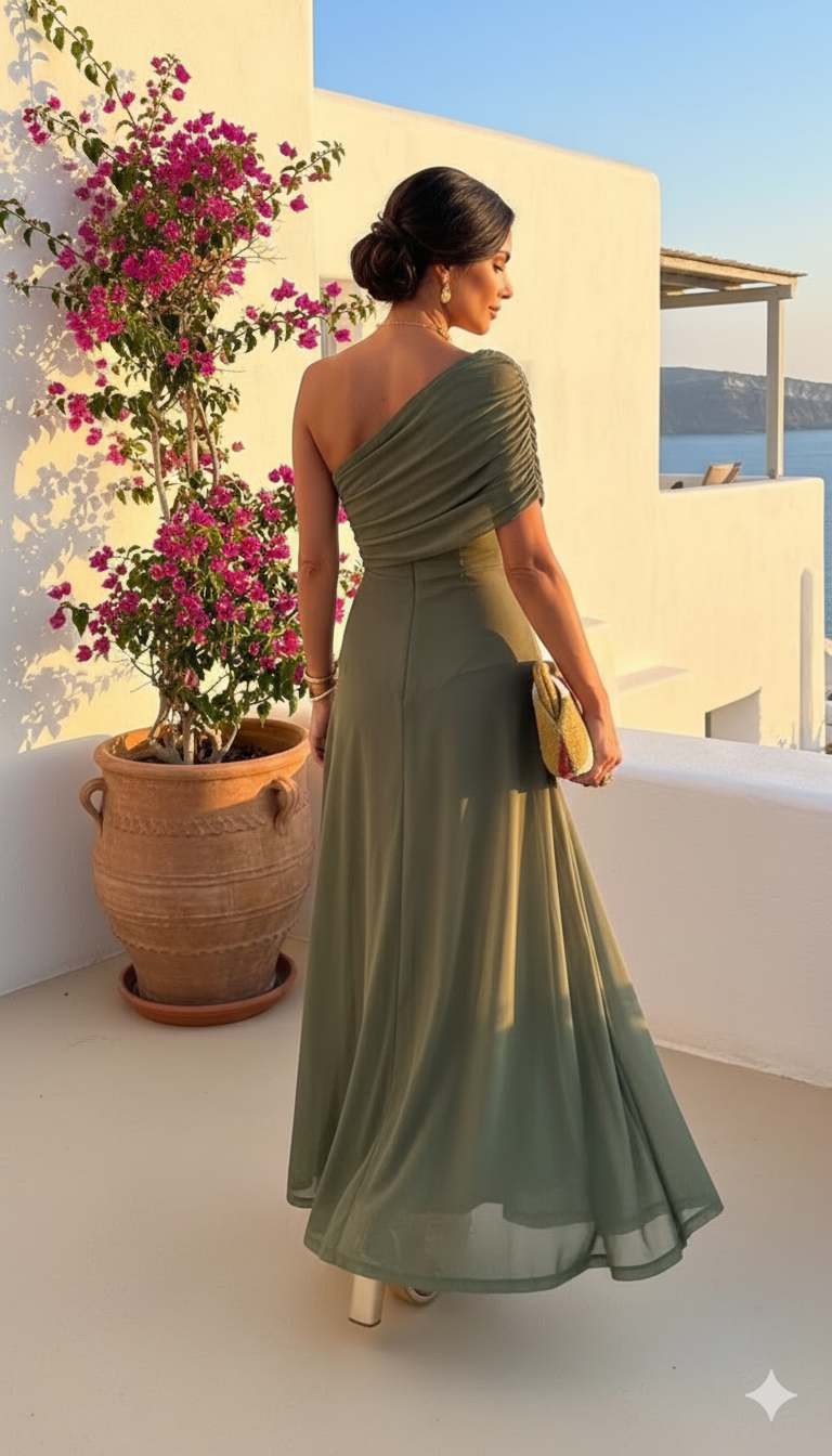Uma - Vestido largo fluido con diseño elegante - Van Moreau Utrecht