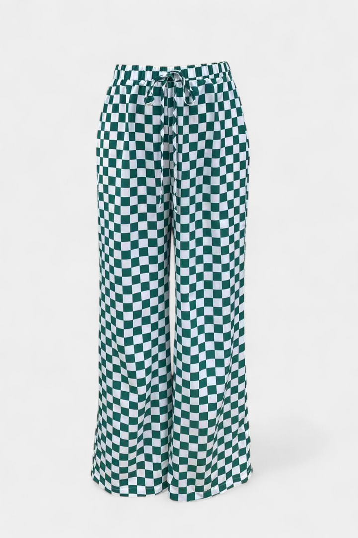 Hilaria | Pantalones de Pierna Ancha con Estampado a Cuadros - Van Moreau Utrecht