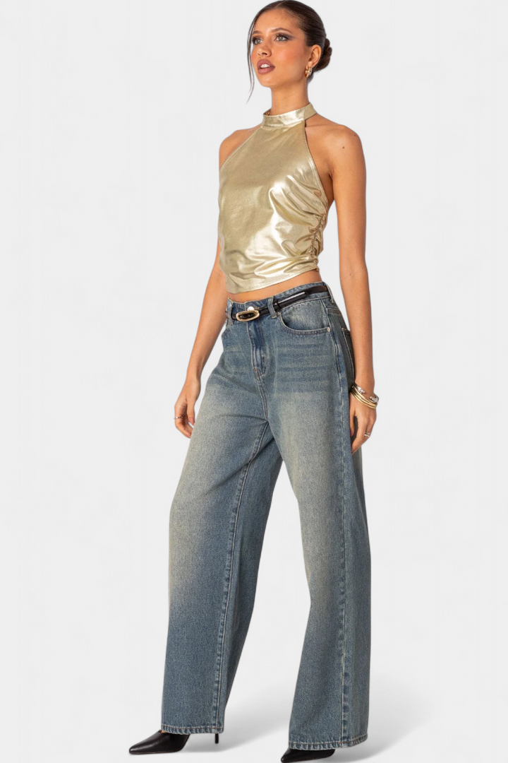 Anna Top Halter Metálico Karter - Van Moreau Utrecht