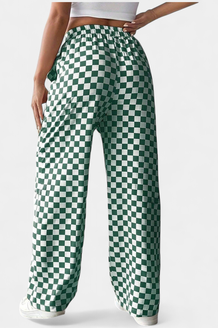 Hilaria | Pantalones de Pierna Ancha con Estampado a Cuadros - Van Moreau Utrecht