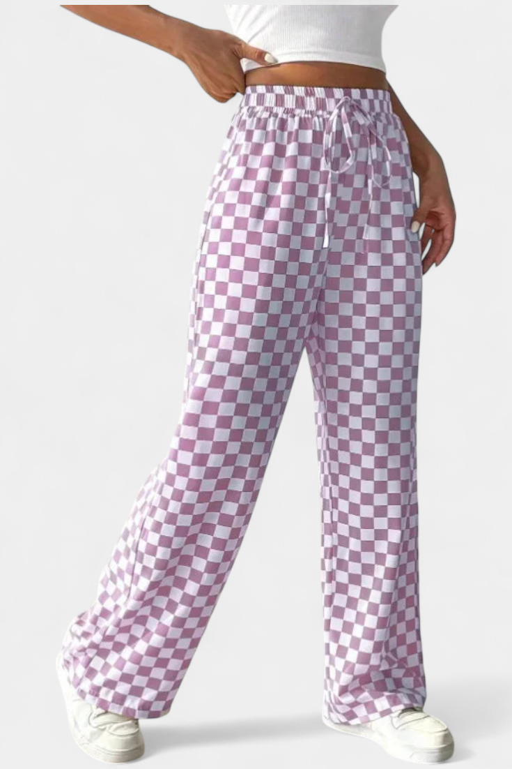 Hilaria | Pantalones de Pierna Ancha con Estampado a Cuadros - Van Moreau Utrecht