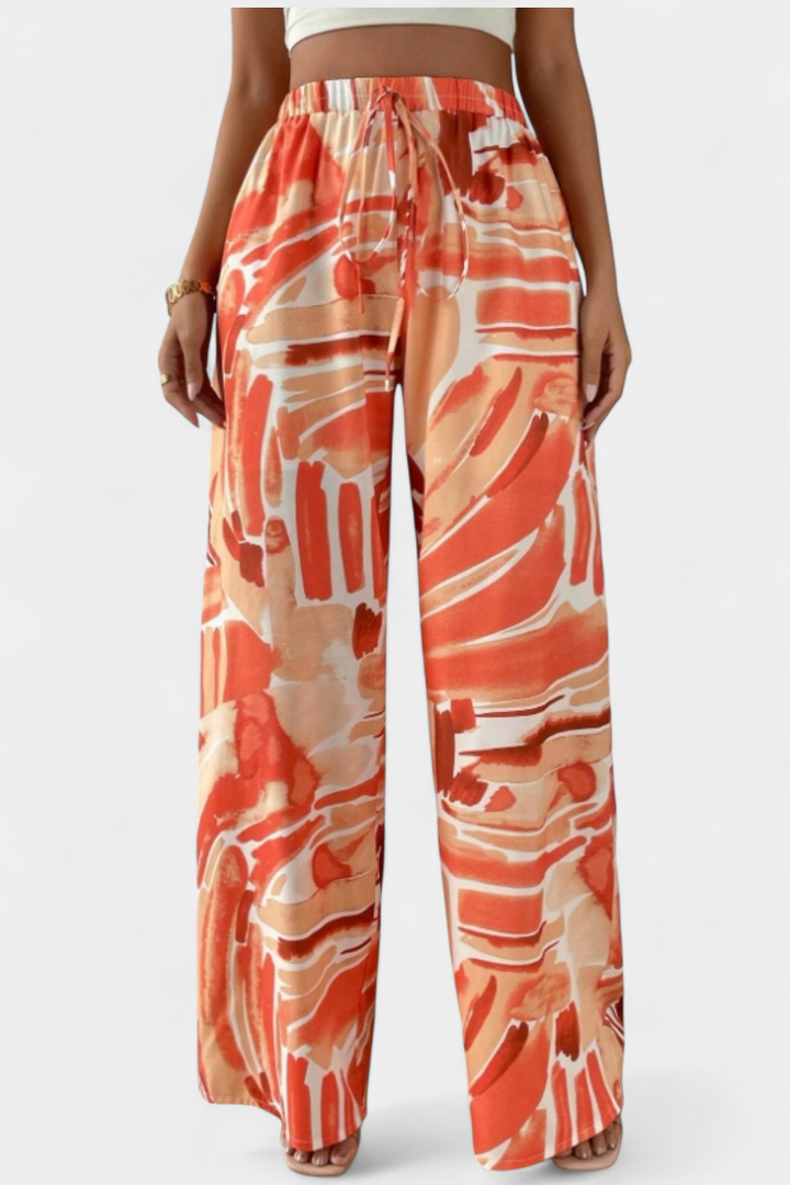 Senda | Pantalones de Pierna Ancha con Estampado Abstracto - Van Moreau Utrecht
