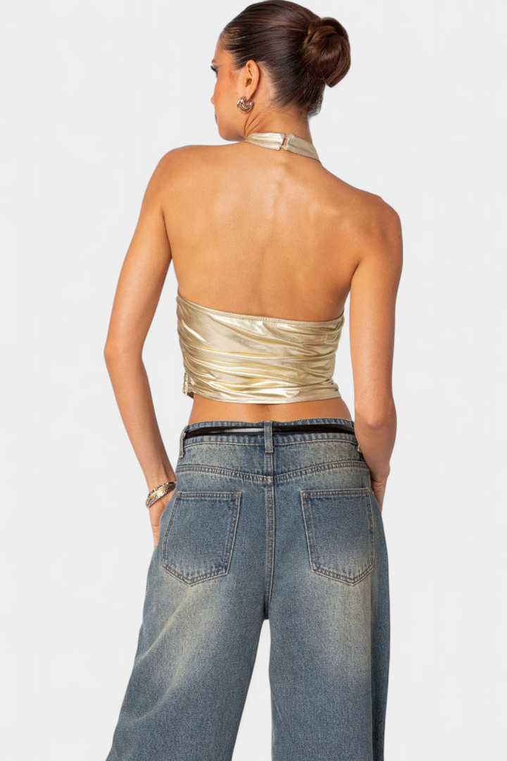 Anna Top Halter Metálico Karter - Van Moreau Utrecht