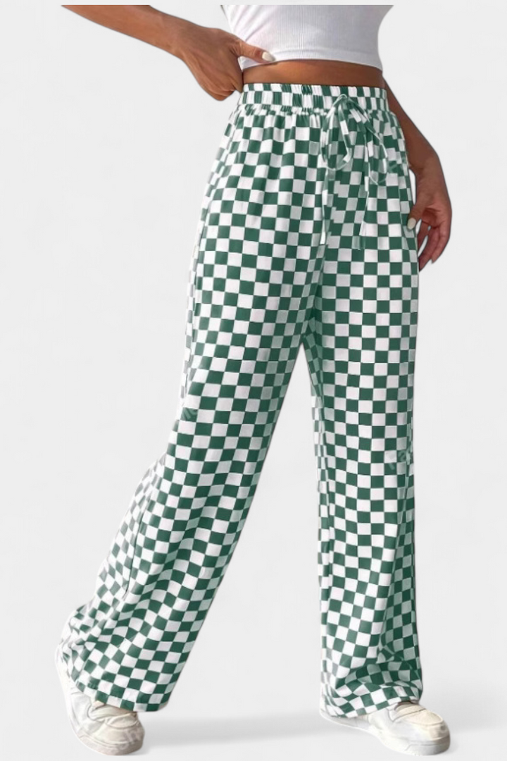 Hilaria | Pantalones de Pierna Ancha con Estampado a Cuadros - Van Moreau Utrecht