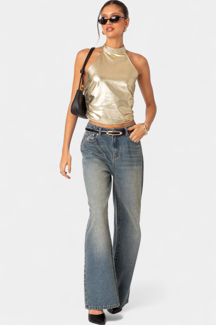 Anna Top Halter Metálico Karter - Van Moreau Utrecht