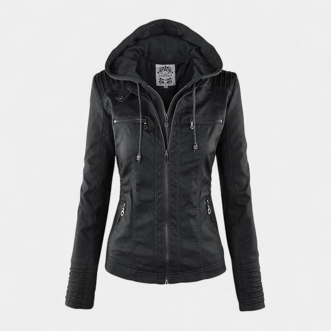 Pia Chaqueta Moderna de Cuero con Capucha - Van Moreau Utrecht
