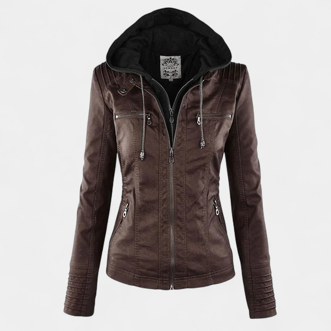 Pia Chaqueta Moderna de Cuero con Capucha - Van Moreau Utrecht