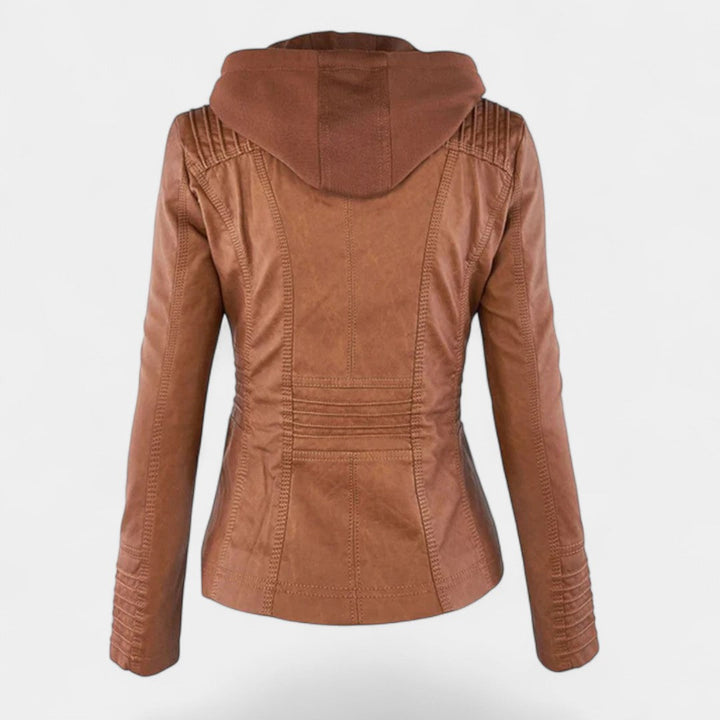 Pia Chaqueta Moderna de Cuero con Capucha - Van Moreau Utrecht