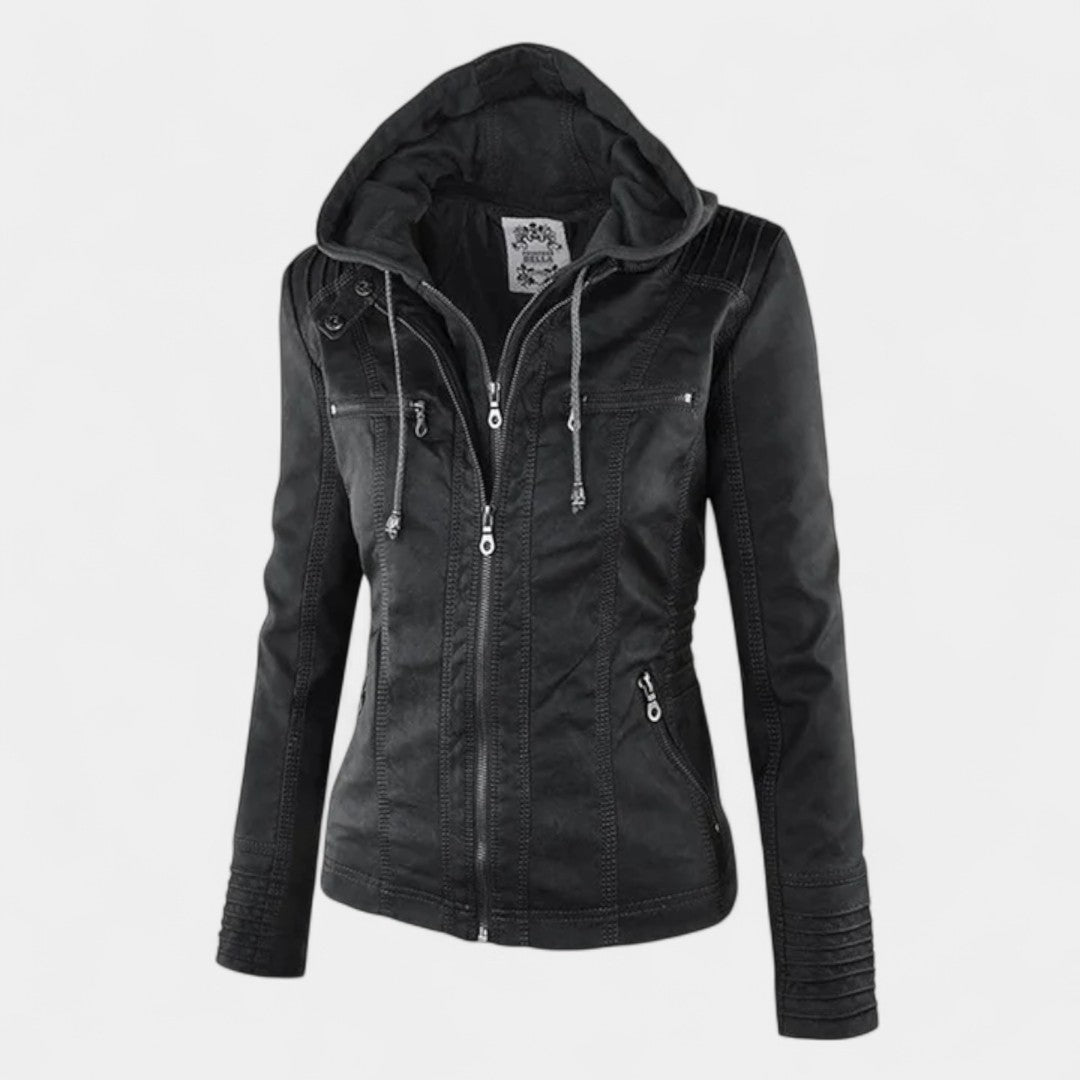 Pia Chaqueta Moderna de Cuero con Capucha - Van Moreau Utrecht