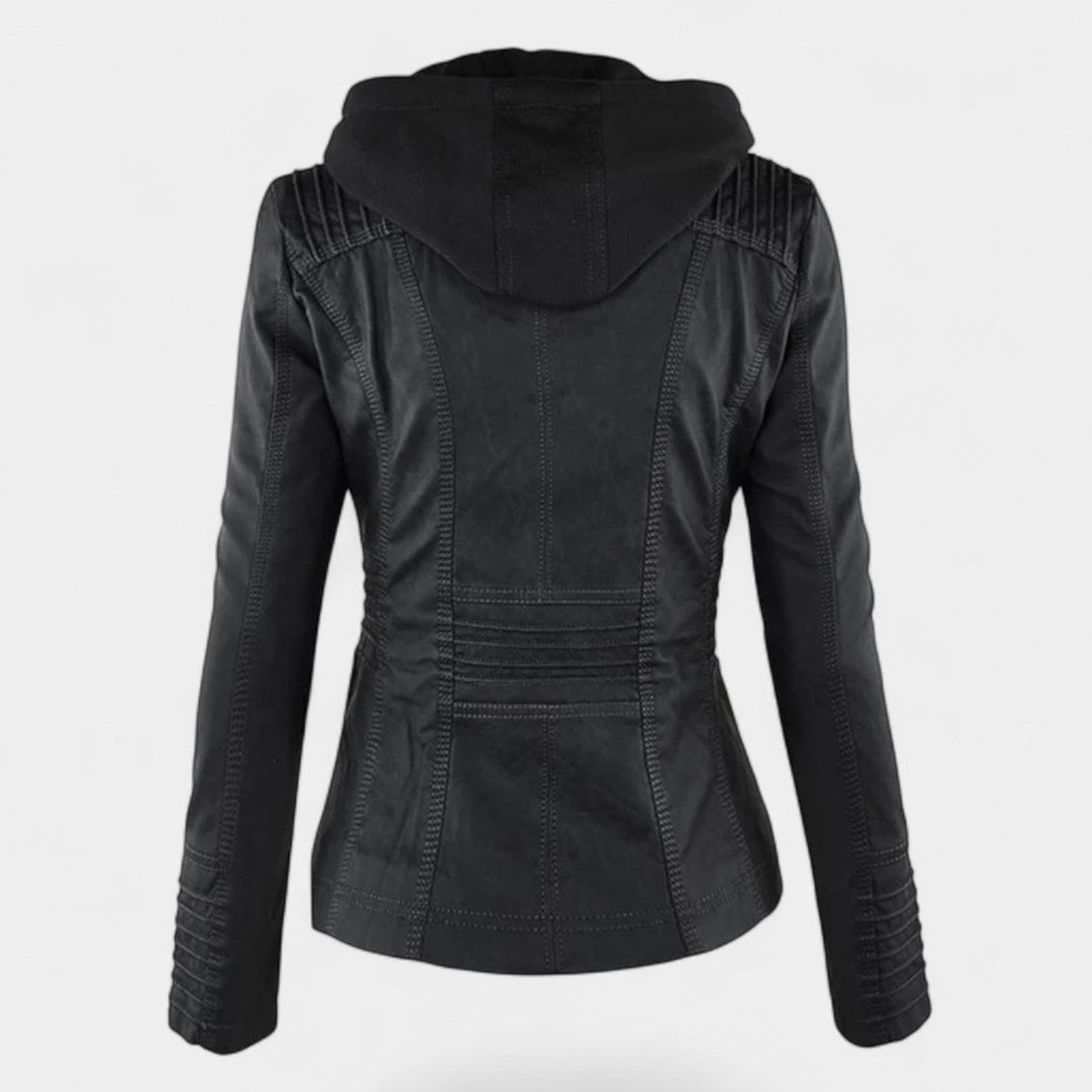 Pia Chaqueta Moderna de Cuero con Capucha - Van Moreau Utrecht