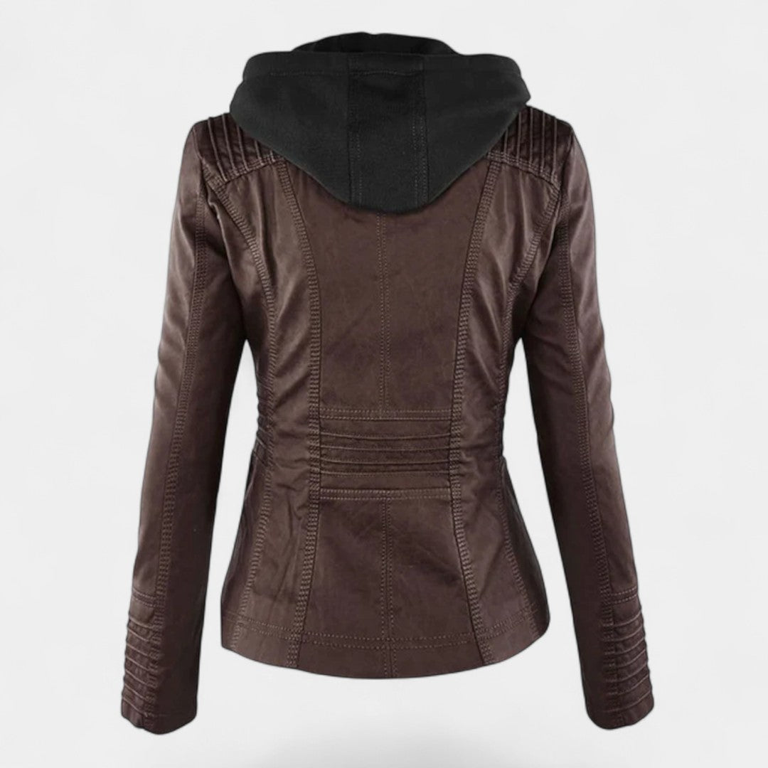 Pia Chaqueta Moderna de Cuero con Capucha - Van Moreau Utrecht