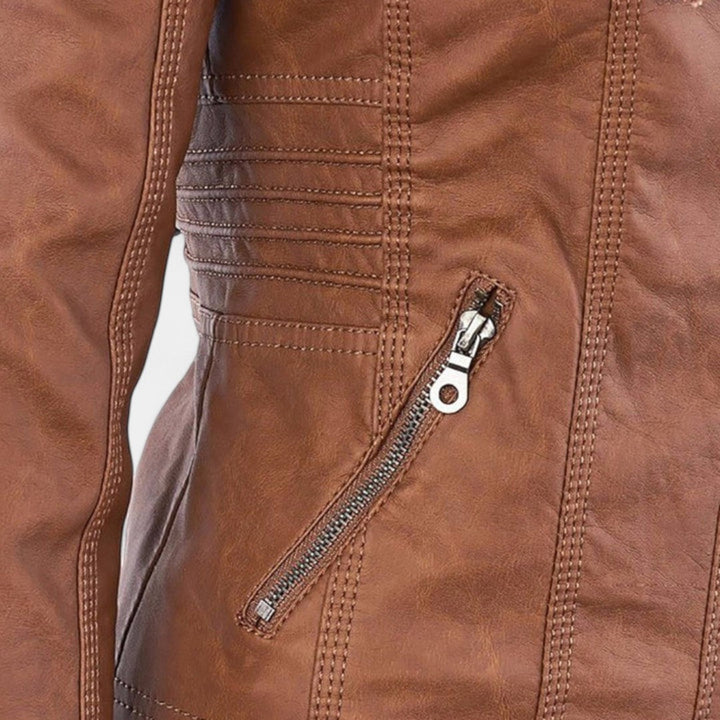 Pia Chaqueta Moderna de Cuero con Capucha - Van Moreau Utrecht