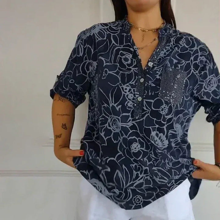 Lotte Blusa con Estampado Floral - Van Moreau Utrecht
