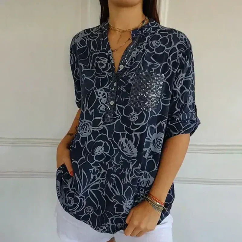 Lotte Blusa con Estampado Floral - Van Moreau Utrecht