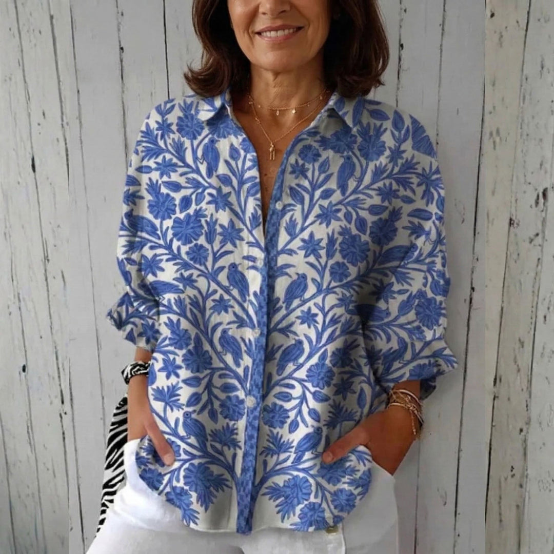 Isabella | Blusa de Jardín Azul - Van Moreau Utrecht