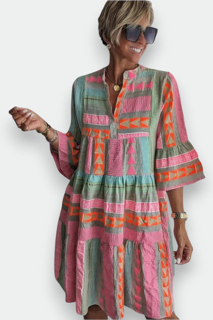 Juliane | Vestido Boho de Swing con Detalles de Volantes - Van Moreau Utrecht